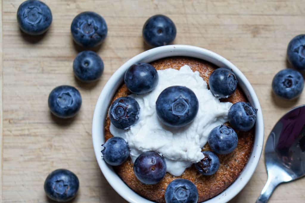Sometimes you need a personal cake, so you make this Easy Single Serving Paleo Lemon Almond Cake and don't even feel bad - sugar, dairy, grain & gluten free