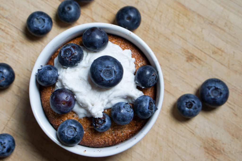 Sometimes you need a personal cake, so you make this Easy Single Serving Paleo Lemon Almond Cake and don't even feel bad - sugar, dairy, grain & gluten free