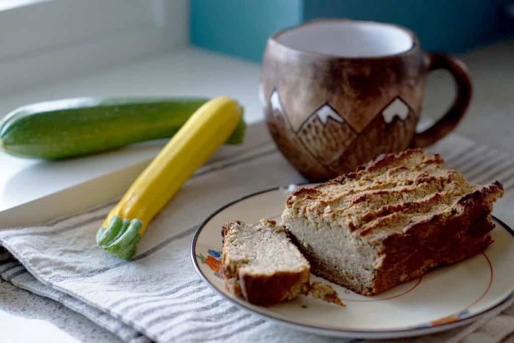 Fluffy, naturally sweetened, and healthy, this healthy lemon zucchini bread is the perfect snack or breakfast for 1. Enjoy it guilt free, since hte recipe is free of gluten, dairy, grains and sugar.