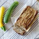 A quick 5-minute blender recipe for individually sized and refined sugar free zucchini bread. This fluffy loaf is naturally sweetened with dates and almond flour and perfect for every morning