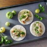 quick and easy tacos, made with hummus, salsa, and marinated artichoke hearts. Quick and easy meatless monday meal
