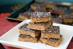 Grandma's classic English Toffee Bars transformed into a healthier and more delicious version. Melt in your mouth goodness that's gluten, dairy and refined sugar free.