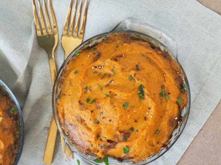 This whole 30 shepherds pie is paleo friendly and full of real food and flavor. Celery, cauliflower, peas, carrots, tamarind, and broth naturally flavor a healthy and balanced meal