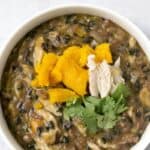pumpkin black rice risotto with pumpkin and parsley