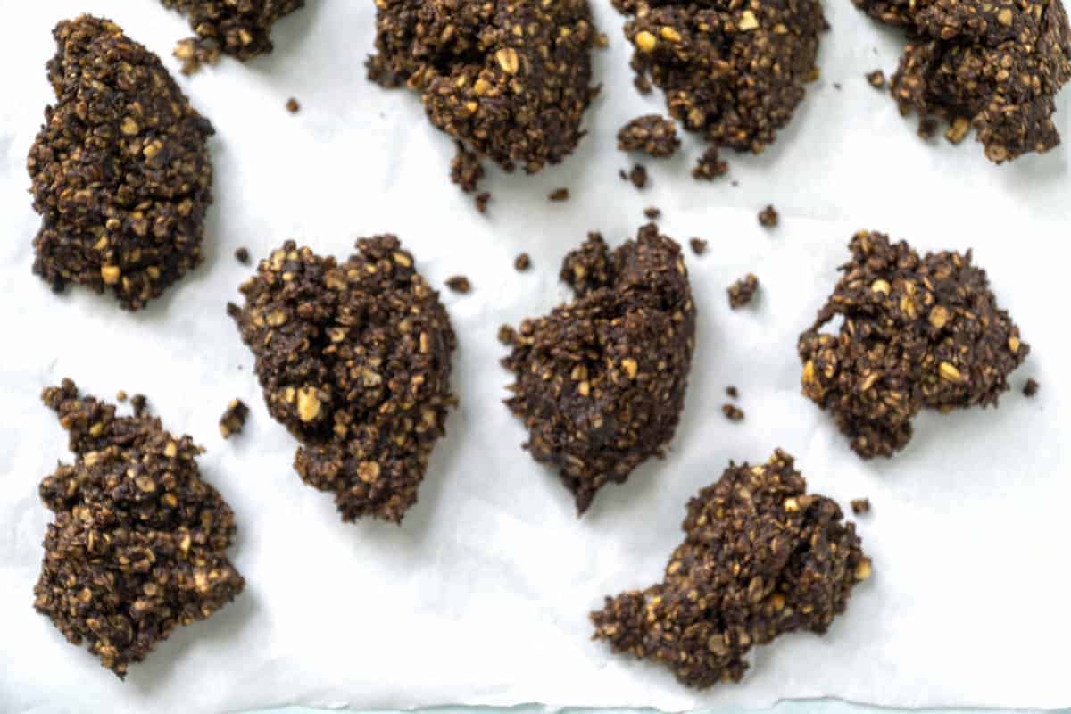 Dark Chocolate Peppermint Drop Cookies with peanut butter
