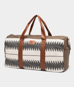 Sustainable and fair trade weekender bag with amazing hand-stitched designs.
