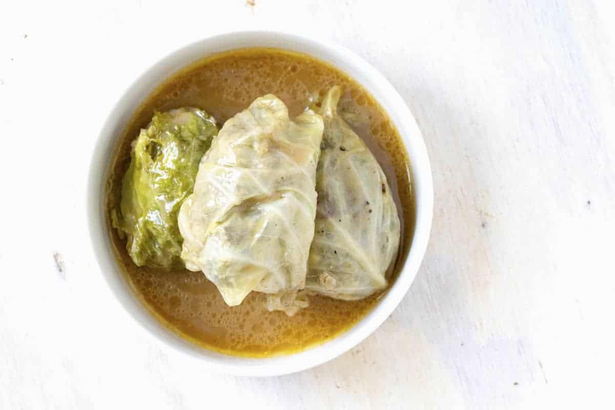 Stuffed Cabbage Rolls with Tomato Cream Sauce Recipe