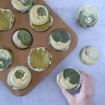 Mini Moringa Cheesecakes with White Chocolate Moons