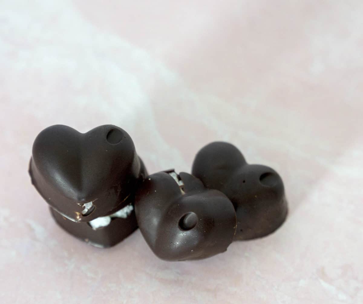 Dark Chocolate Coconut Butter Cups Stacked