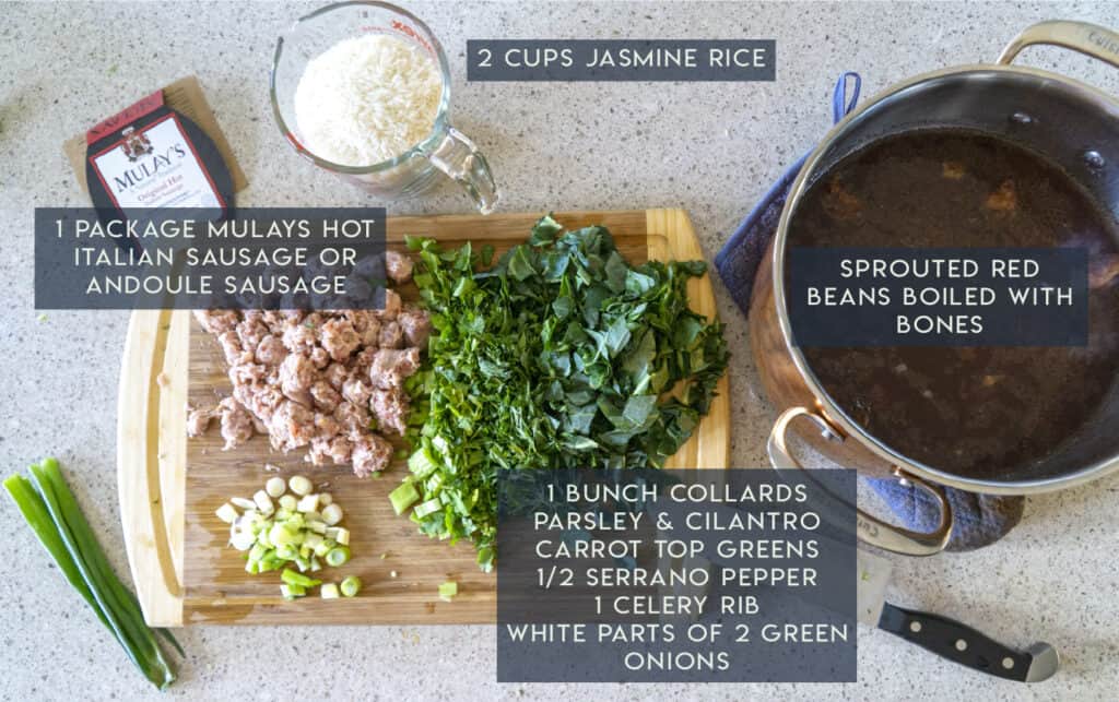 Red Beans and Rice chopped ingredients