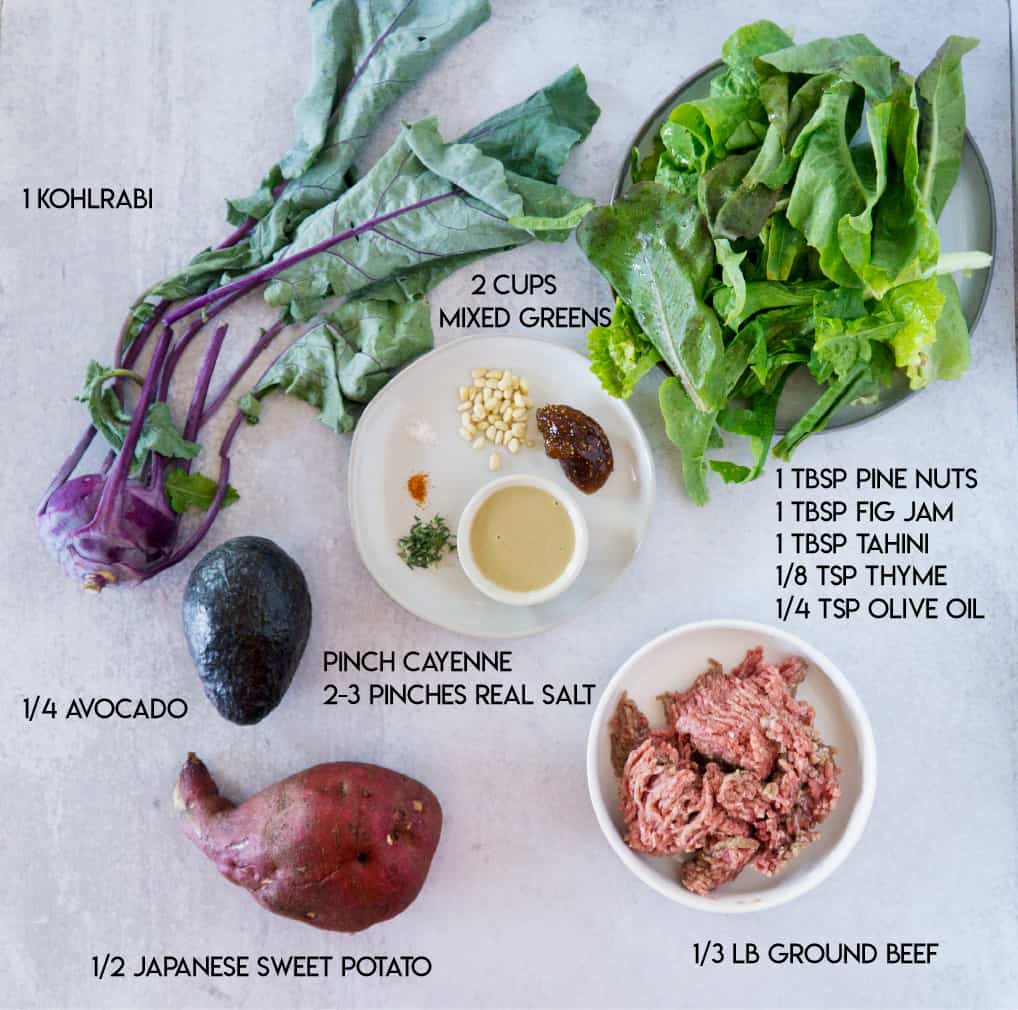 Fig and Tahini Burger Bowl Ingredients